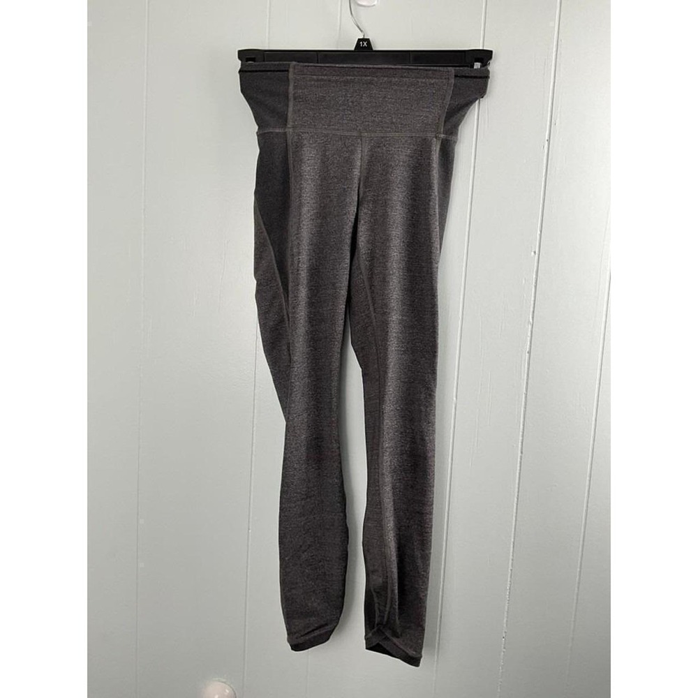 Lululemon Size 2 Heathered Black Charcoal Gray High Rise Full Length Leggings